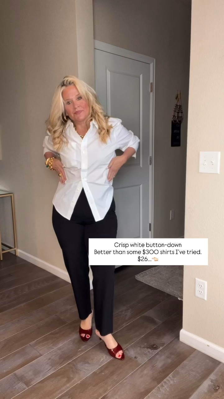 ✨Tap the bell, save and ❤️ start here over 40 fashion, midlife style, midsize fashion and luxury looks for less.  

Crisp white button-down
Better than some $300 shirts I’ve tried. $15

⬇️Sizing information:
Large (size down if in between sizes.)
Pants 10 (size down if in between sizes.) 

👑 Helping you look good, feel good.-Lindsey Denver   Check back daily for belly-friendly style, confidence, and Outfit Physics™.

#LTKOver40 #LTKPlusSize #LTKMidsize