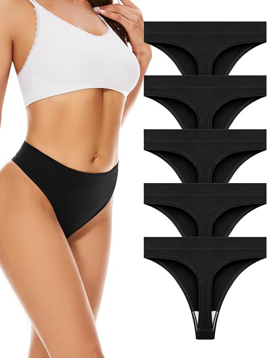 VOENXE Seamless Thongs Underwear Women,No VPL Knickers High Waisted Panties | Amazon (UK)
