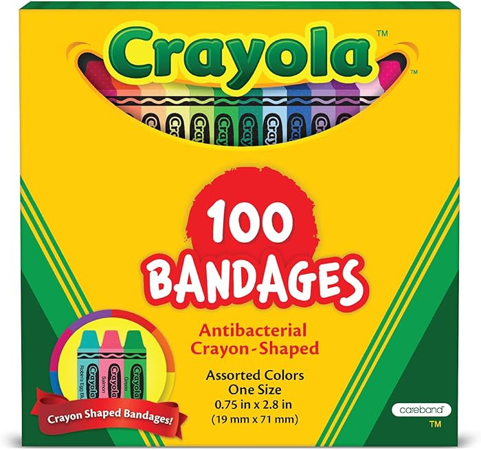 Crayola Shaped Kids Bandages, 100 CT | Great for Birthdays, Party Supplies, Stickers, Stocking St... | Amazon (US)