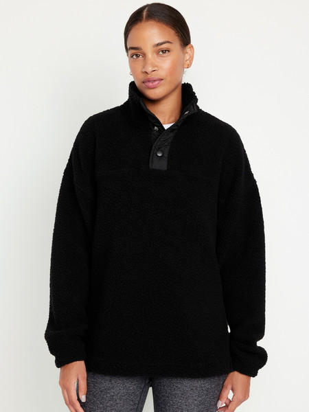 Step-Hem Sherpa Tunic Pullover for Women | Old Navy (US)