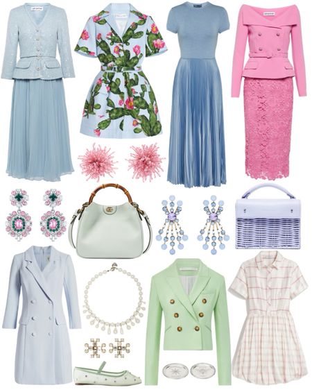 Colorful dresses, statement earrings, and handbags. Love this work and special occasion dresses. 

#LTKitbag #LTKworkwear #LTKparties