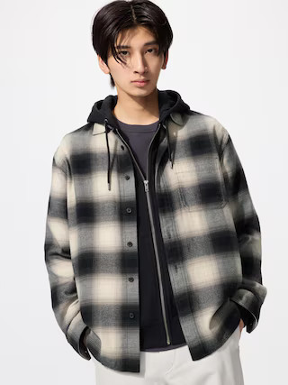 Men's Flannel Checked Shirt Off White 2XS UNIQLO US | UNIQLO (US)