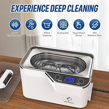LifeBasis Ultrasonic Jewelry Cleaner, Professional 45kHz Ultrasonic Cleaner Machine 20 Ounces (60... | Amazon (US)
