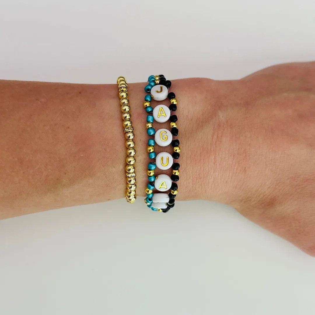 Jaguars Football Woven, Beaded Bracelet, Seed Bead Jewelry, Handmade Game Day Gift | Etsy (DACH)