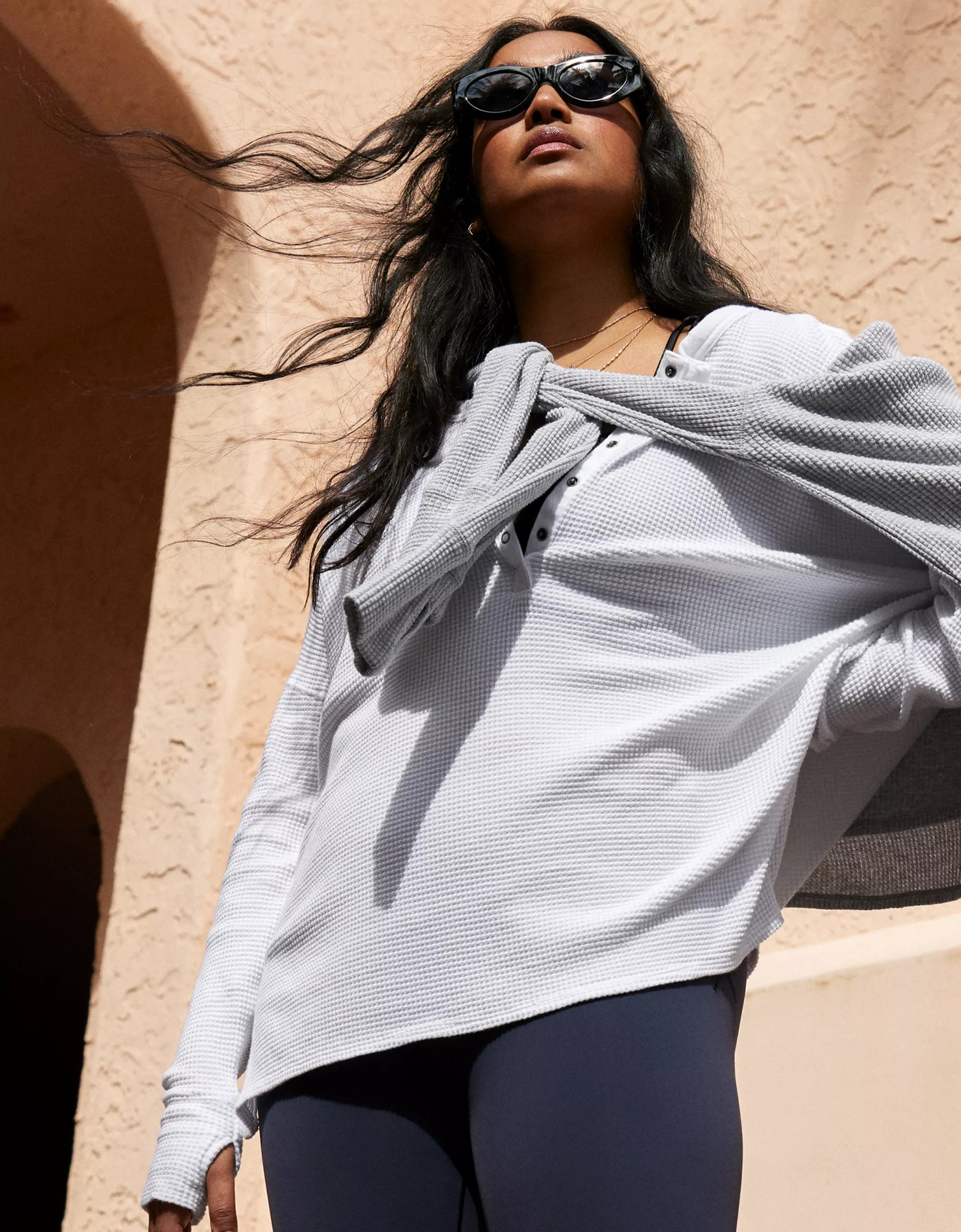 OFFLINE By Aerie Wow! Waffle Henley T-Shirt | Aerie