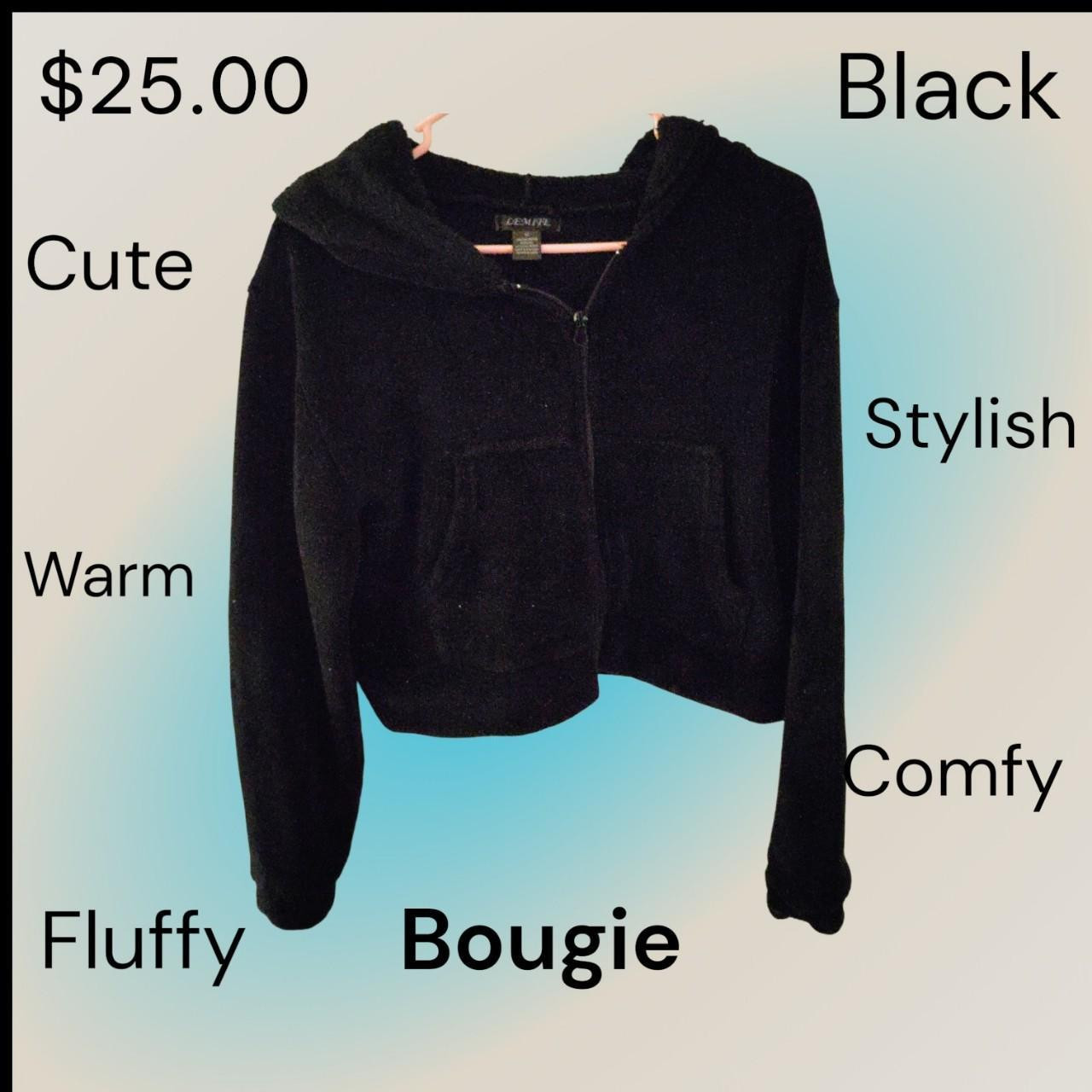 Velour Women's Hoodie - Black - One size | Depop US