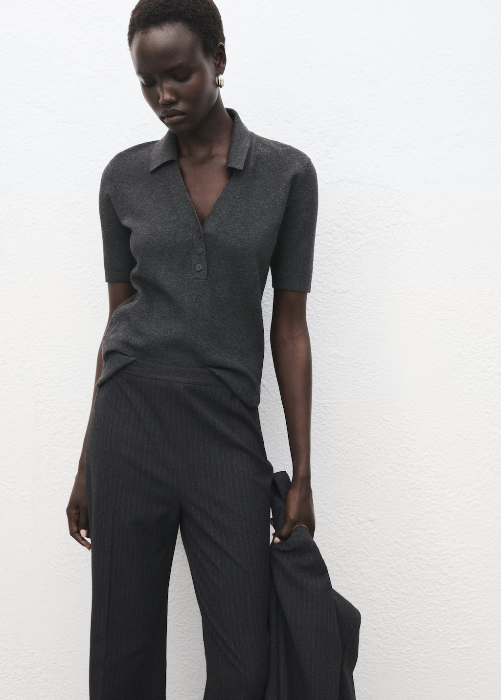 Fine-knit sweater with shirt collar | Mango (US/MX/AU)