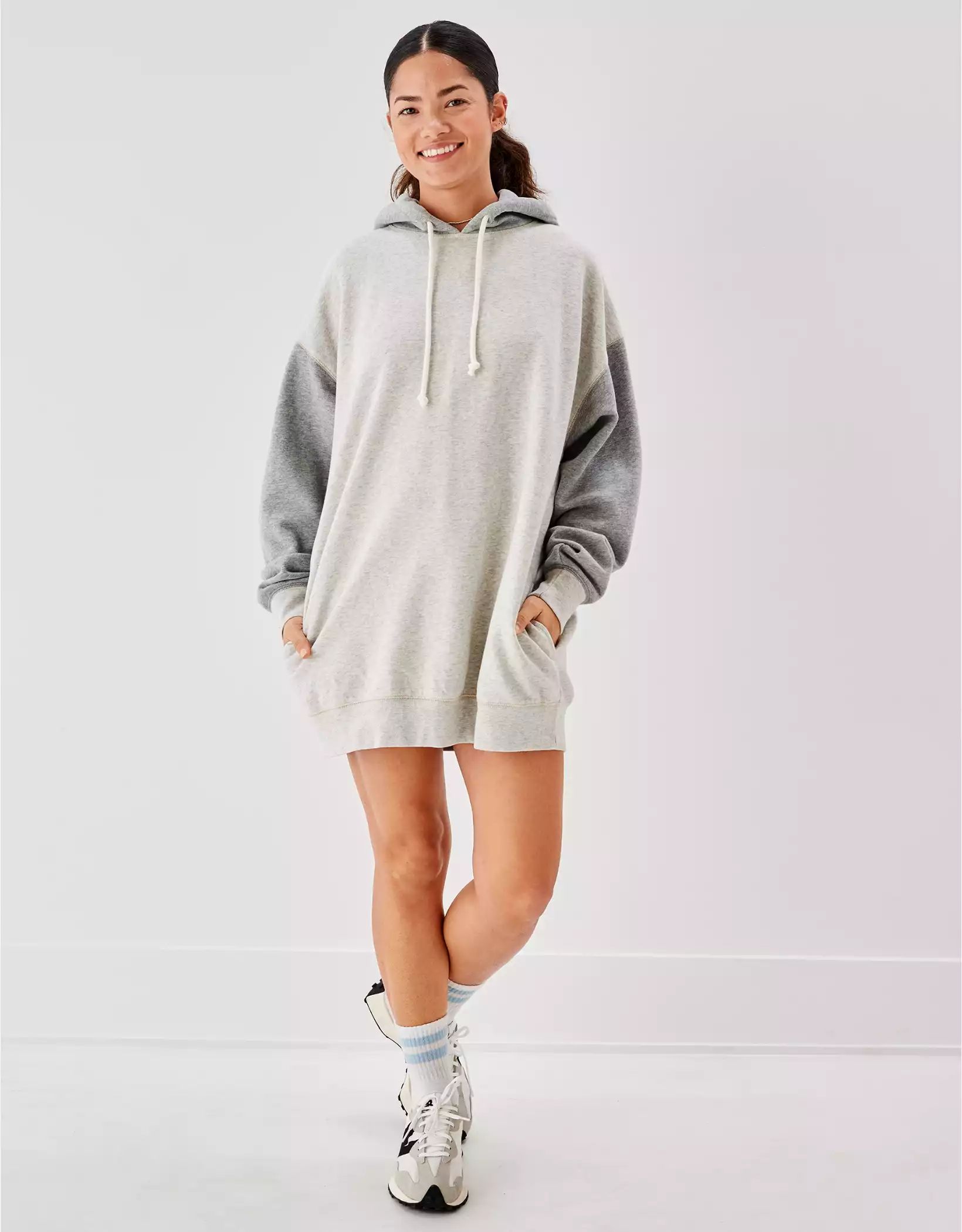 AE Oversized Colorblock Tunic Hoodie | American Eagle Outfitters (US & CA)