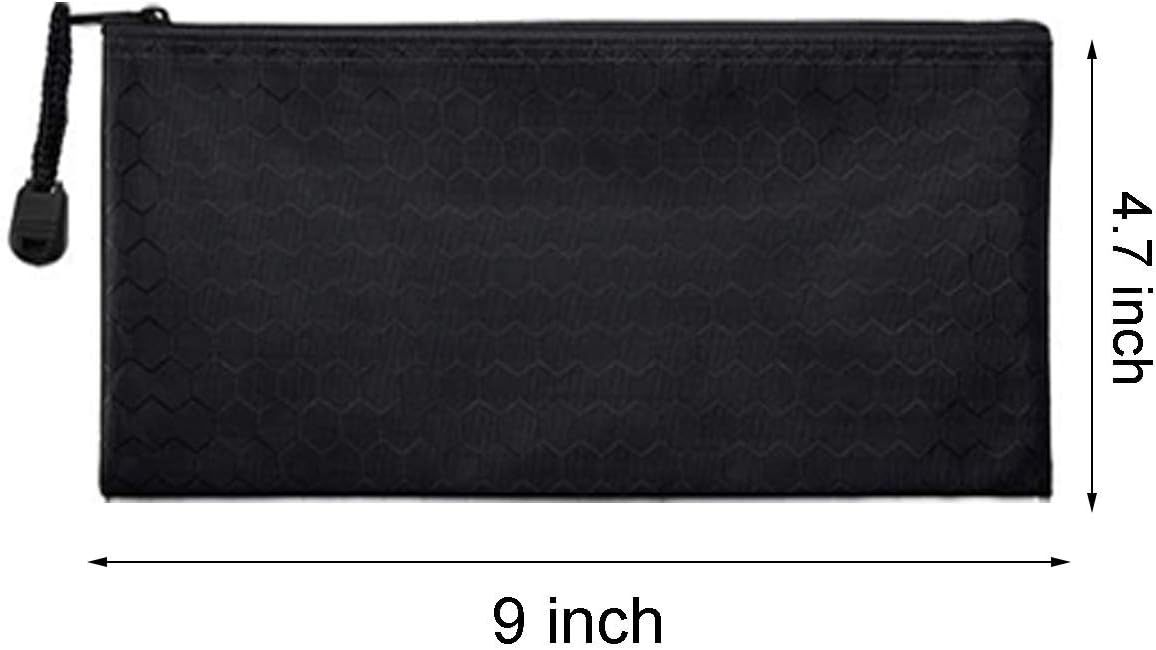 Sailing-go 12 Pieces Black Zipper Waterproof Bag Pencil Pouch for Cosmetic Makeup Bills Office Suppl | Amazon (US)