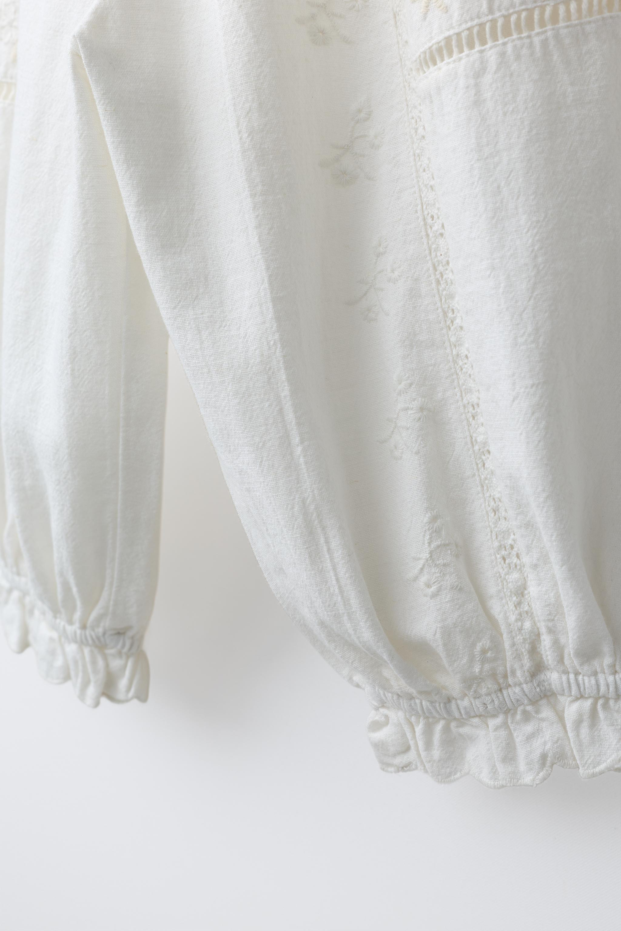 EMBROIDERED JOGGER PANTS WITH COTTON AND LINEN | Zara US