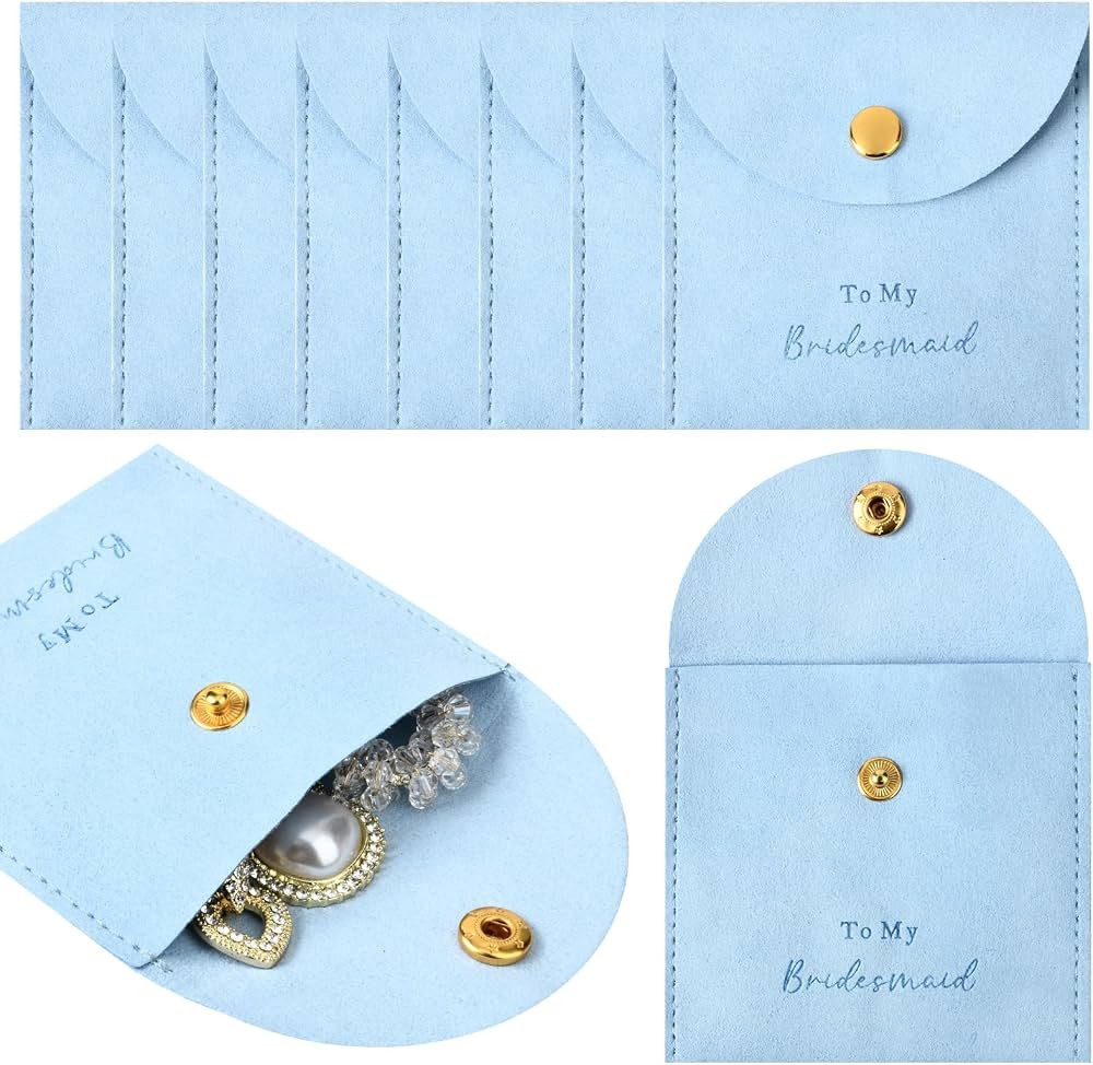 CEELGON Jewelry Bags Bridesmaid Gifts Set of 8 Velvet Small Jewelry Pouch with Button Bracelet Ea... | Amazon (US)