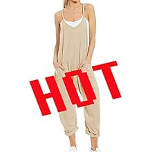 Ainangua Women's Casual Sleeveless Jumpsuits Adjustable Spaghetti Strap Overalls Long Harem Pants... | Amazon (US)