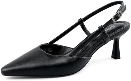 JENN ARDOR Slingback Kitten Heel for Women Closed Toe Dressy Pumps Comfortable Low Heeled Sandals... | Amazon (US)