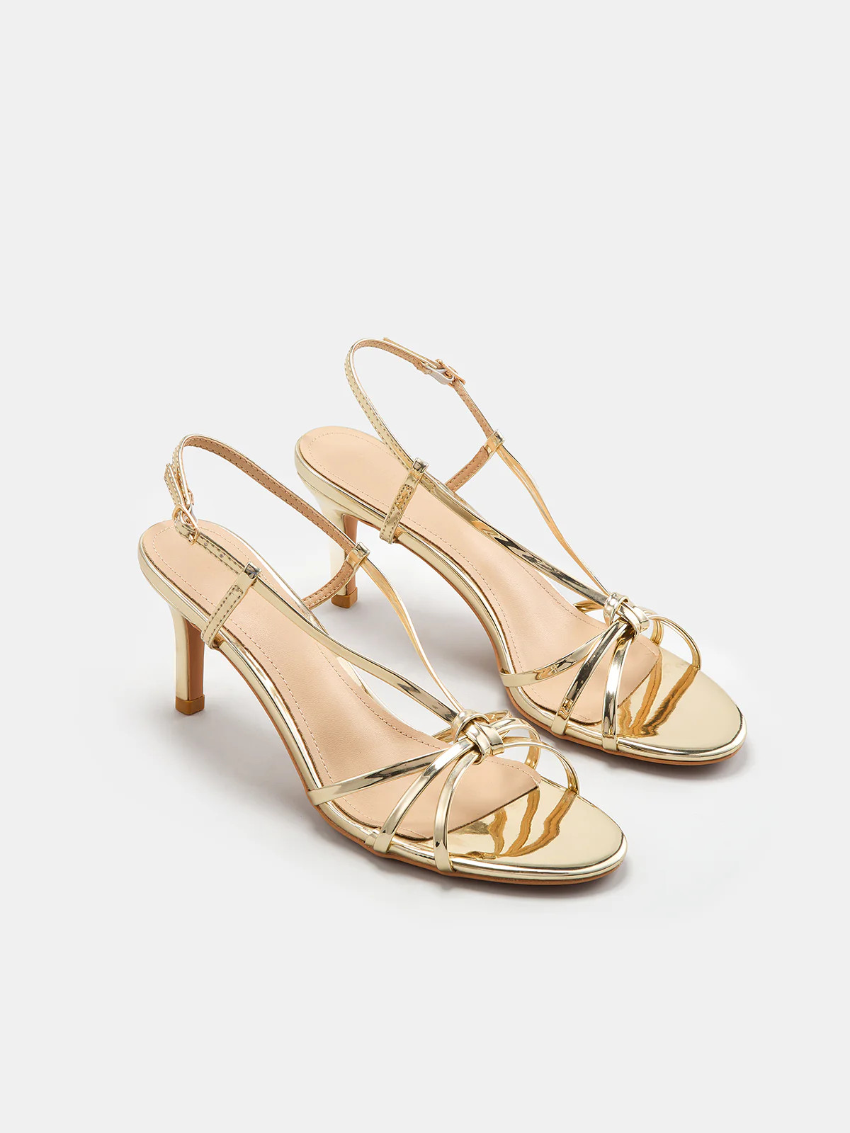 Knotted Stiletto Slingback Sandals | Commense