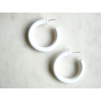 White Hoop Earrings - Summer Earrings, Boho Gifts For Her, Womens Jewelry | Etsy (US)