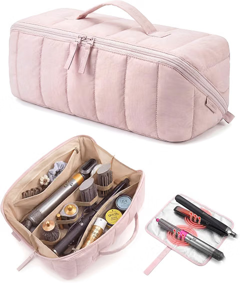 BAGSMART Hair Tool Travel Bag Compatible with Shark FlexStyle, Wide Open | Amazon (US)