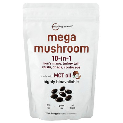 Micro Ingredients Mega Mushroom, 10-in-1, 240 Softgels | Target