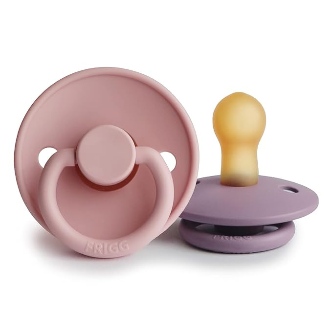 FRIGG Natural Rubber Baby Pacifier | Made in Denmark | BPA-Free (Baby Pink/Heather, 0-6 Months) | Amazon (US)