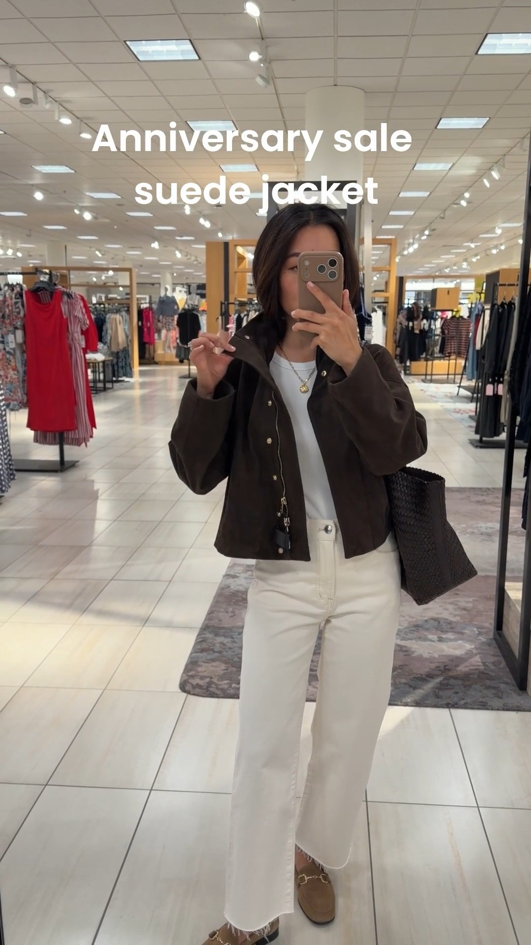 • Allsaints genuine suede jacket trying XS in chocolate brown , sleeves folded under here (it stays in place) XS is a roomy fit on me, length is petite friendly
• Madewell Jeans 24 short
• mango loafers 5

Nordstorm anniversary sale

#LTKPetite #LTKSaleAlert #LTKWorkwear