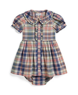 Baby Girls' Plaid Shirtdress with Bloomer | Macy's