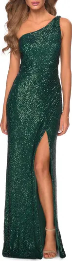 La Femme One-Shoulder Sequin Gown | Nordstrom | Nordstrom