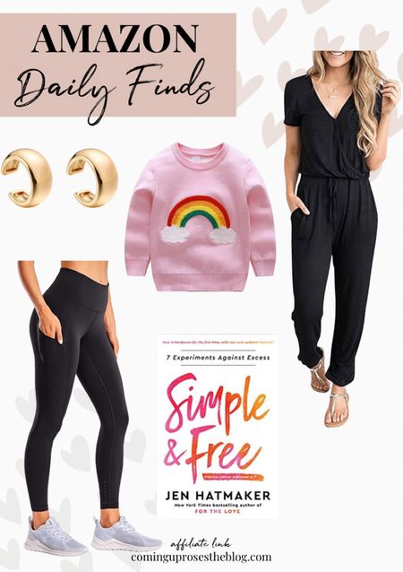 Amazon daily finds 🎉

Casual jumpsuit // spring jumpsuit // girls sweater // rainbow knit sweater for girls // gold earrings // cuff earrings // inspirational book // Jen Hatmaker // black leggings // yoga leggings 

#LTKhome #LTKfitness #LTKkids