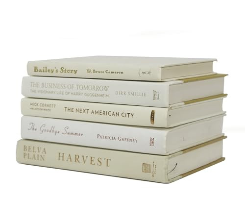 Decorative Books for Home Décor-Real Readable Modern Color Book Set- Pen & Willow Cream Book Stack, Set of 5 Books, Coffee Table, Prop, Wedding, Entry, Living Room, Display, Shelf, Gift | Amazon (US)