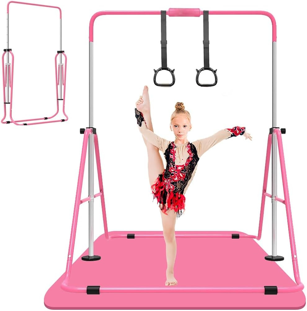 Expandable Gymnastics Bar for Kids, Adjustable Height Junior Training Kip Bar, Folding Gymnastic ... | Amazon (US)