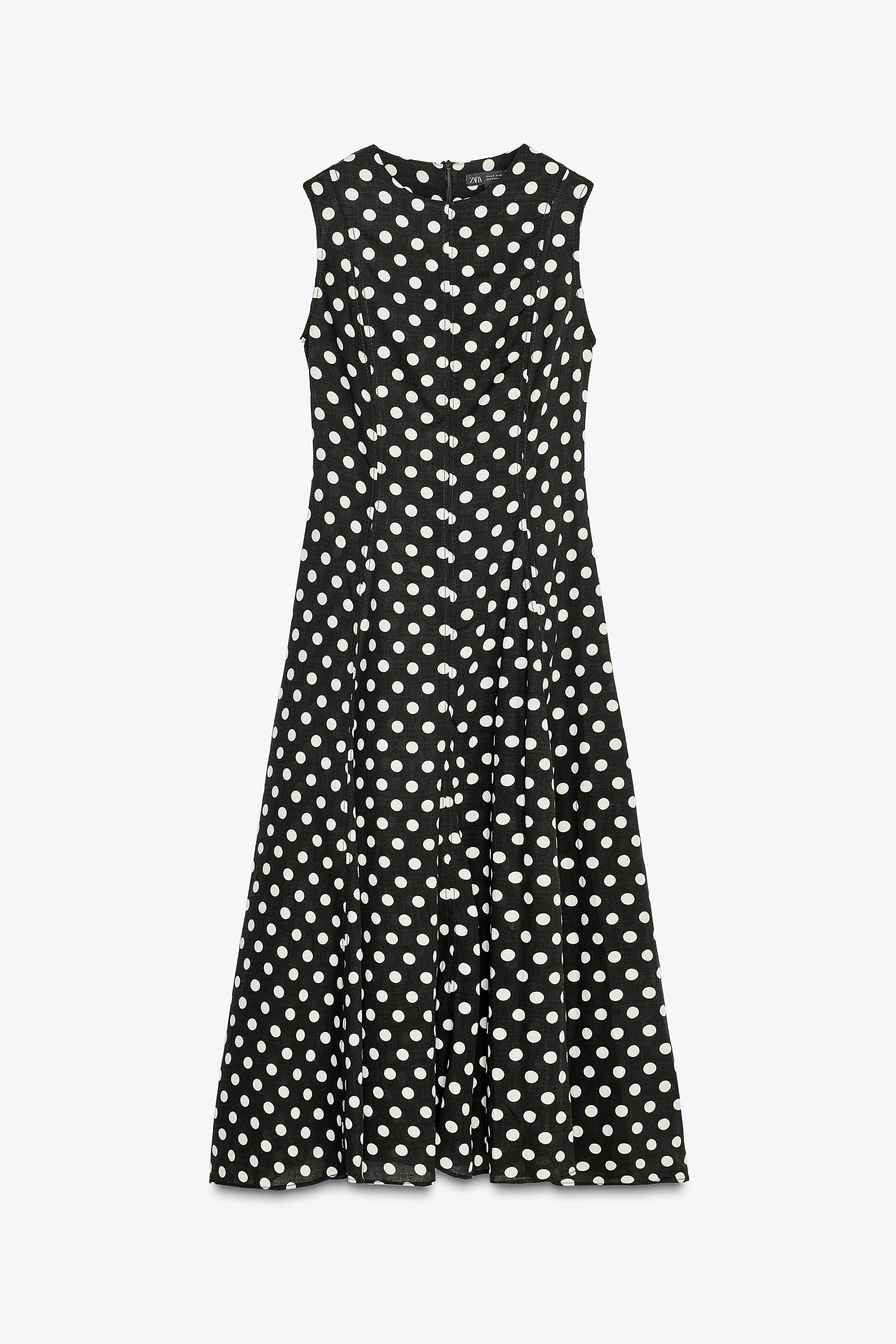 ZW COLLECTION POLKA DOT MIDI DRESS | Zara UK