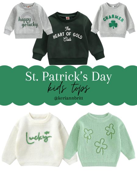 St. Patrick’s Day Kids sweatshirts and sweaters from Amazon 

St Patty’s day / st Patrick’s day outfit / lucky shirt 

#LTKbaby #LTKSeasonal #LTKkids