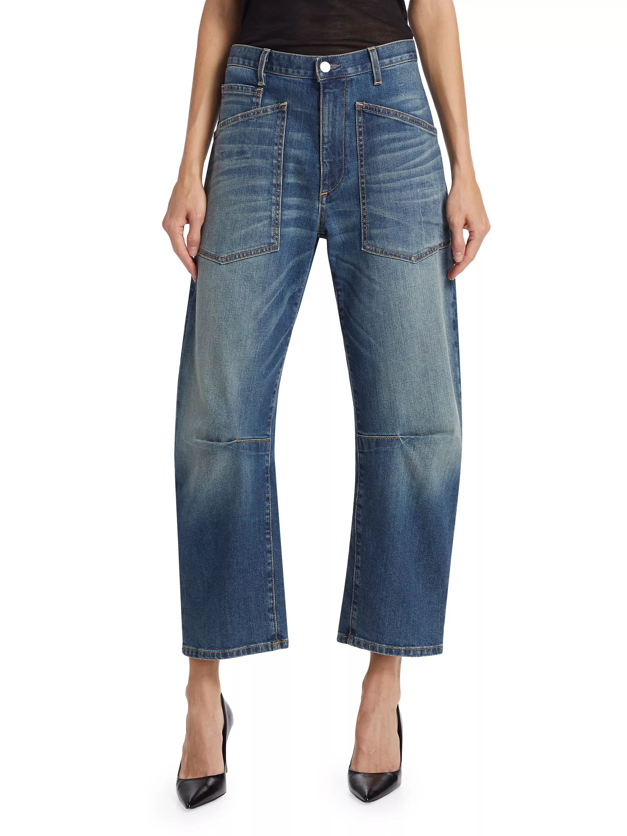 Shon Curved Ankle-Crop Jeans | Saks Fifth Avenue