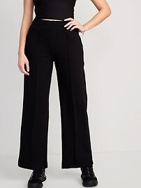 High-Waisted Dynamic Fleece Pintucked Wide-Leg Pants for Women | Old Navy (US)