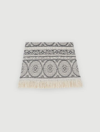 222IAPIRO Short jacquard skirt with fringing | Maje US