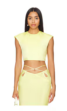 Bardot Anya Satin Top in Canary Yellow from Revolve.com | Revolve Clothing (Global)