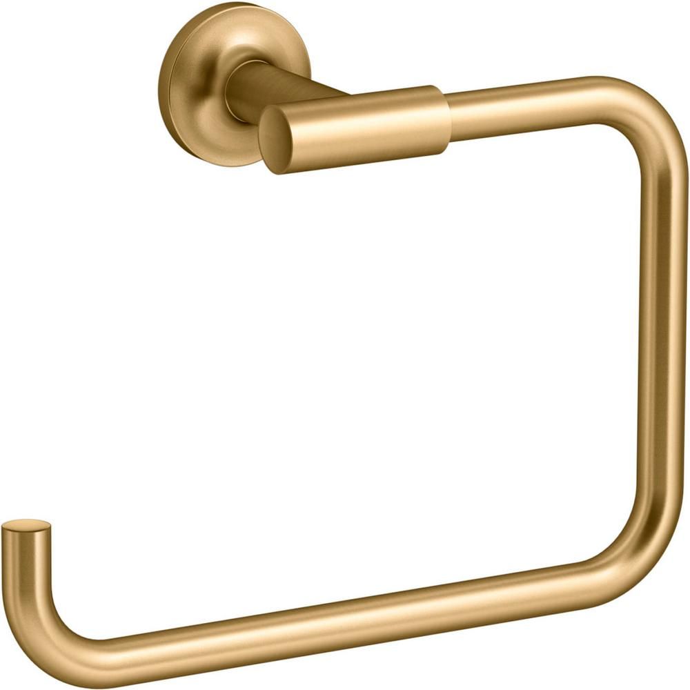 KOHLER Purist Towel Ring in Vibrant Brushed Moderne Brass | The Home Depot