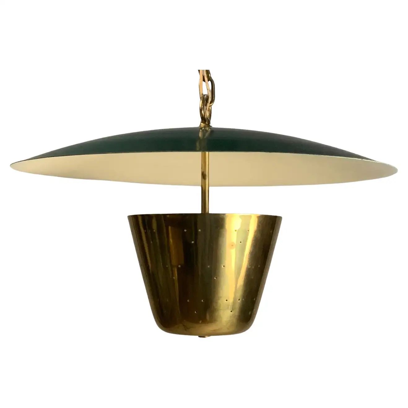 1950's Pierced Brass Chandelier Hanging Light by Lightolier | 1stDibs