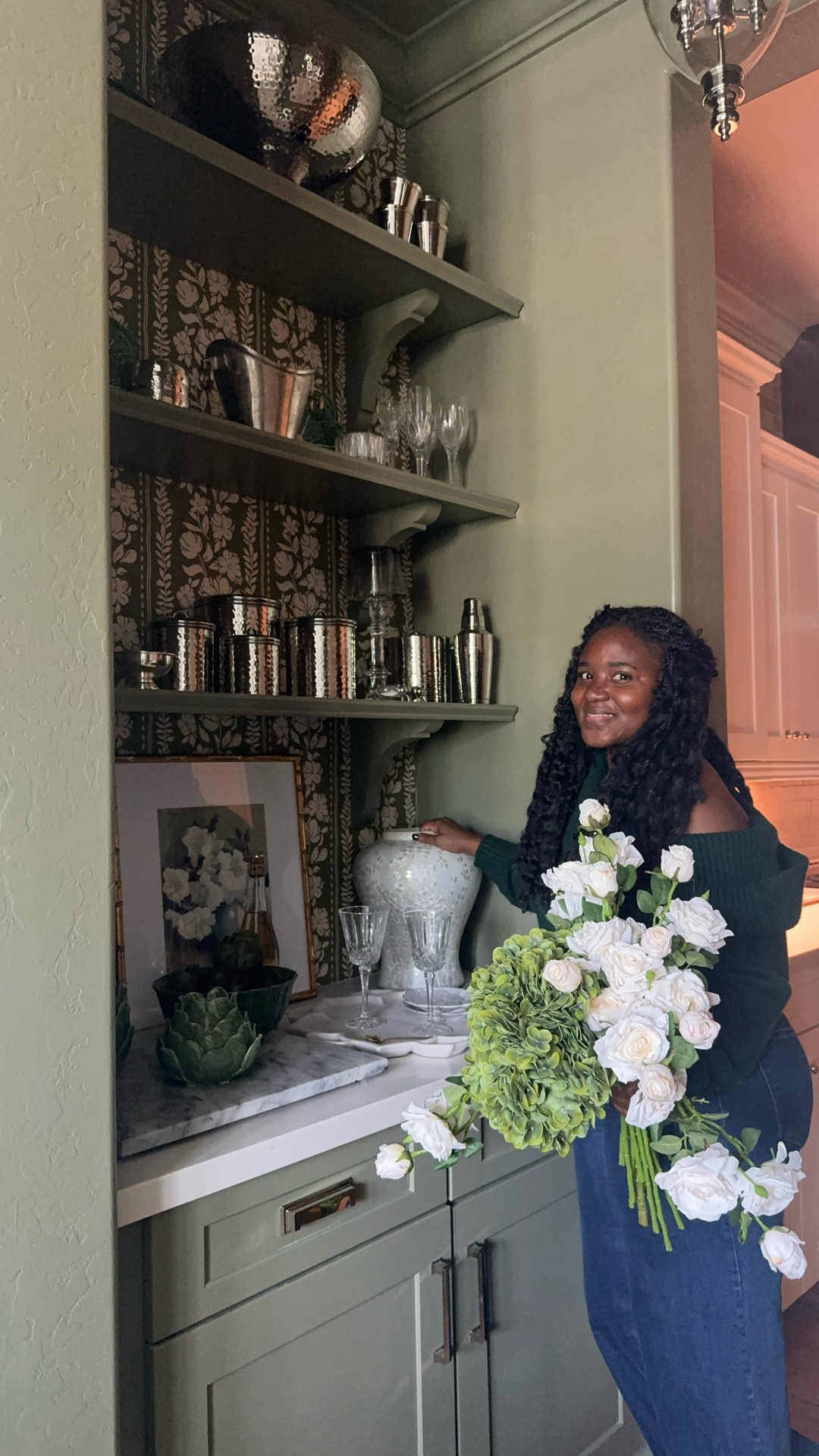 Butler Pantry is done! What a fun before and after as a part of my first #10yearhomerefresh project. I color drenched this space with a couple of gallons of Garden Party by Kilz paint and well you can see the results. This space is all ready for hosting season 🤍

Shop all the pieces I style with below. 

Home Depot, Wayfair, Godinger, Arhaus, 


#LTKHome #LTKParties