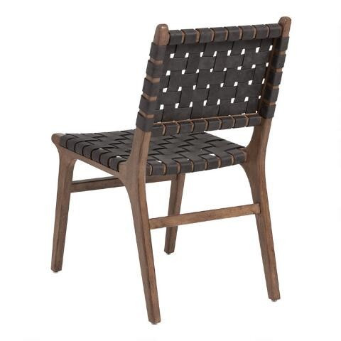 Dark Gray Faux Suede Strap Camden Dining Chairs Set of 2 | World Market