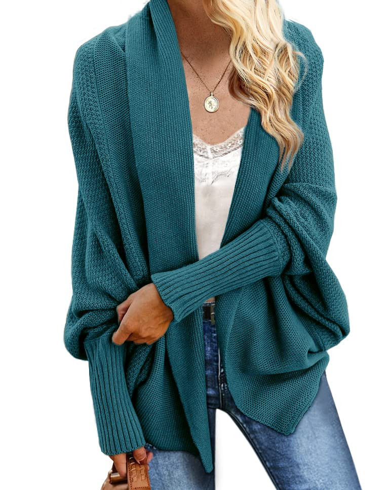 Imily Bela Women's Kimono Batwing Cable Knitted Slouchy Oversized Wrap Cardigan Sweater | Amazon (US)