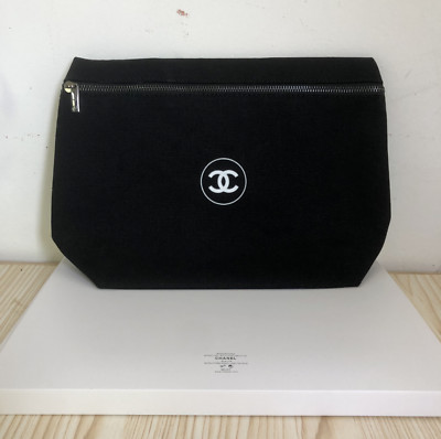 Chanel Beaute Travel Pouch Toiletry Clutch Cosmetic Bag Big Size Black in Box  | eBay | eBay US
