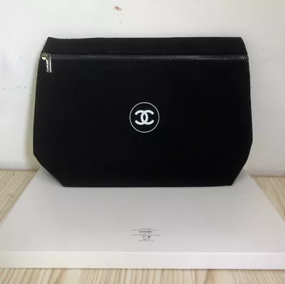 Chanel Black Limited Edition Cosmetic Pouch Toiletry Case Clutch ref.303348  - Joli Closet