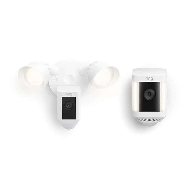 Ring Floodlight Cam Plus with Ring Spotlight Cam Plus, Battery White | Amazon (US)