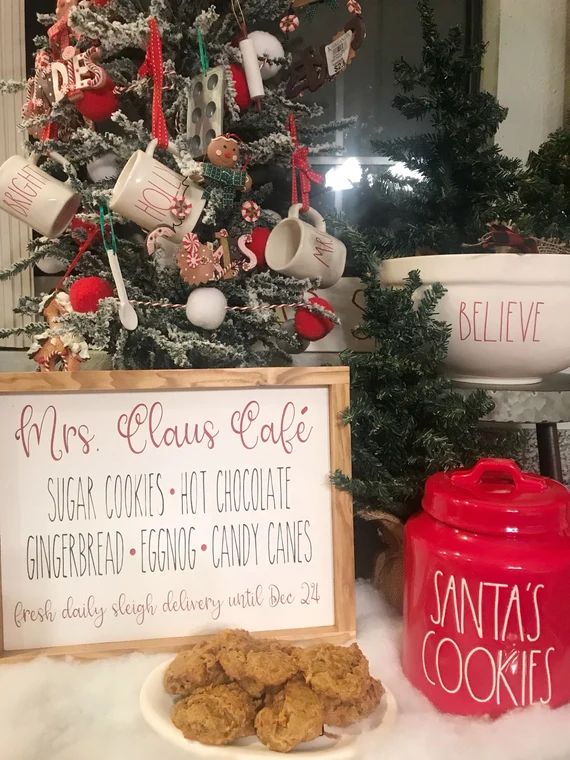 Mrs Claus cafe sign, christmas sign, kitchen sign, gift | Etsy (US)