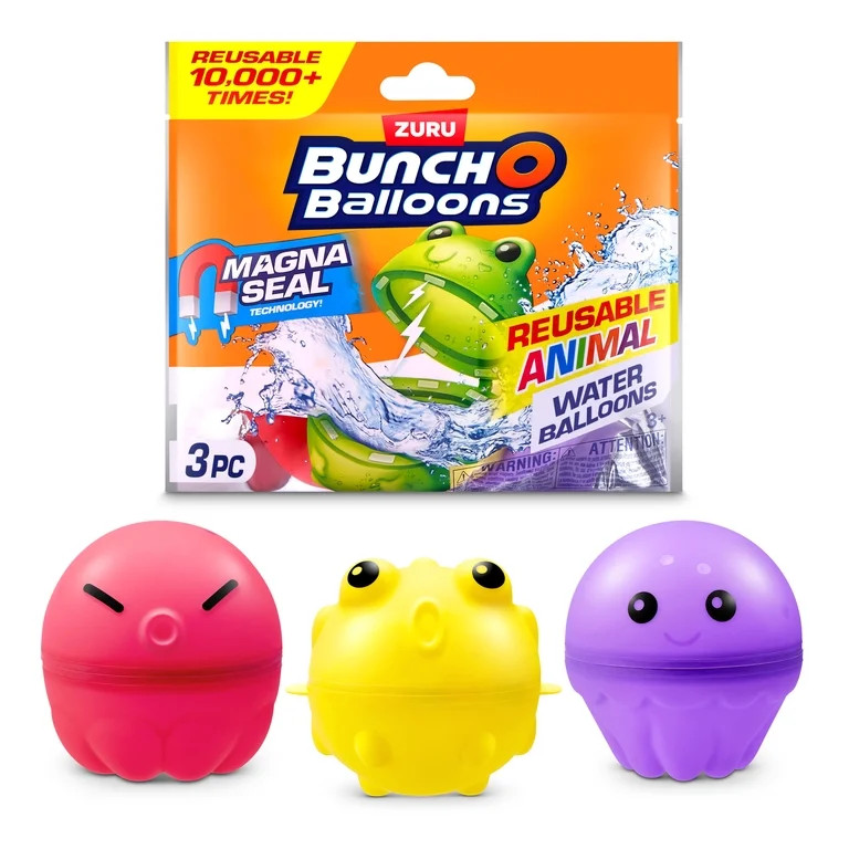 Bunch O Balloons Reusable Animal Water Balloons 3 Pack by ZURU, Self-Sealing Water Balloons with ... | Walmart (US)