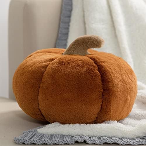 Ashler Faux Rabbit Fur Pumpkin Throw Pillows Cute 3D Shaped Cushion Halloween Fluffy Pumpkin Plus... | Amazon (US)