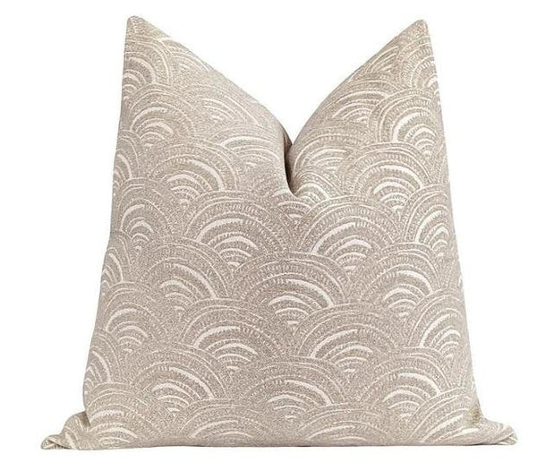 Tan Arches Chenille Pillow | Land of Pillows