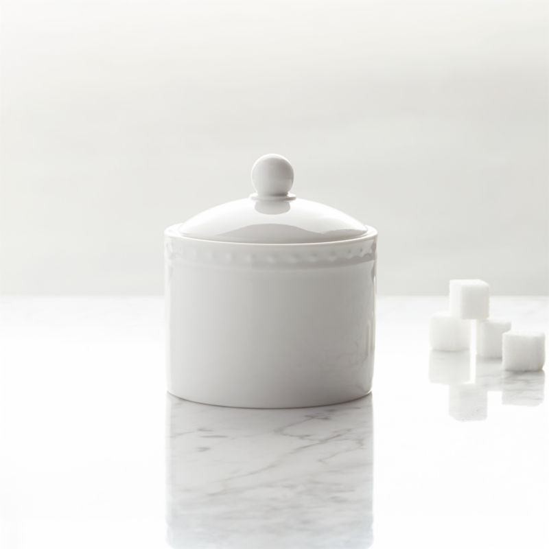 Staccato Sugar Bowl with Lid + Reviews | Crate and Barrel | Crate & Barrel