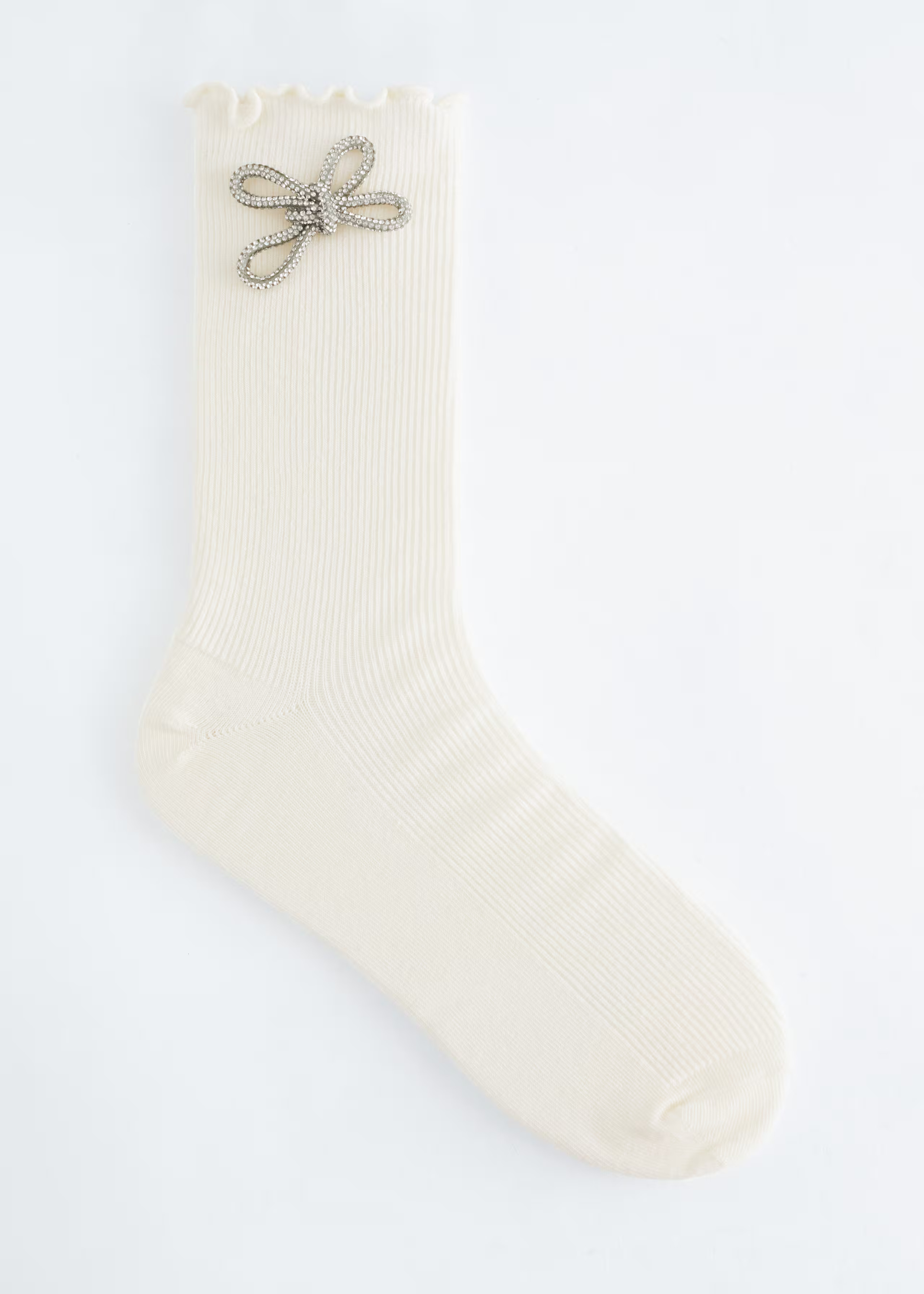 Crystal-Bow Rib-Knit Socks£ 14NewCream36/3839/41SIZESize guideChoose sizechevron-downfavourite-i... | & Other Stories UK