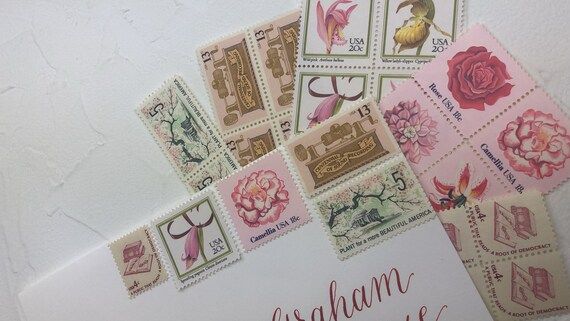 Blossom | Vintage Unused Postage Stamps | For 5 Letters | 60 Cents | Etsy (US)