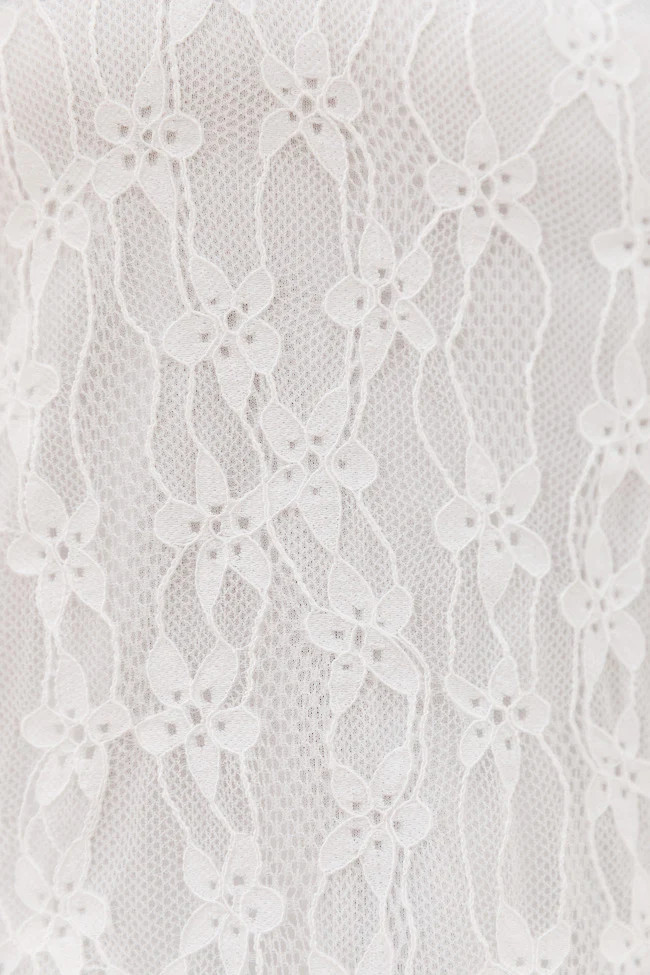 Be The Moment Ivory Mock Neck Lace Blouse | Pink Lily